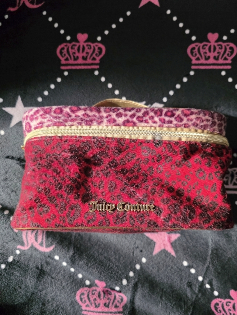 Hot Pink Leopard Print Juicy Couture Makeup Bag